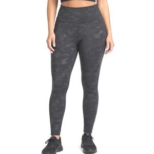Spanx Look At Me Now Seamless Leggings Black Camo High Waist Large L/G